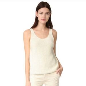 VINCE Ivory Knit Tank Top - Medium
